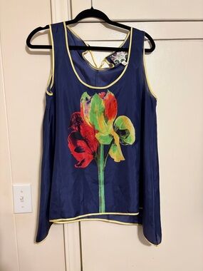 100% Sill Chelsea & Violet Floral Navy Tank